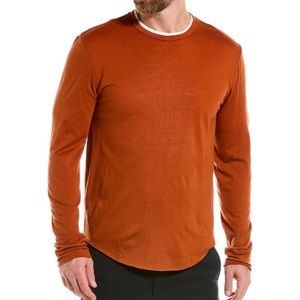 rag & bone heath merino long sleeve tee in paprika (rust orange) - never worn